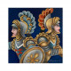 Set 2 pezzi quadri moderni dipinti a mano su tela "Pupi Siciliani" 80x80 cad.