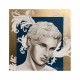 Set 2 quadri moderni con teste di moro dipinte a mano "Statue Alate" 80x80 cad.