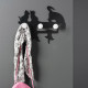 Appendiabiti parete design moderno in metallo con gattini con 3 ganci