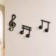 Appendiabiti da muro in metallo con le note musicali e 5 ganci