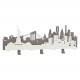 Appendiabiti da parete moderno con skyline di New York in metallo con 7 ganci