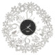 Orologio da muro in metallo con fiori e farfalle dal design moderno ed elegante