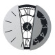 Orologio da muro rotondo in metallo dal design moderno ed elegante