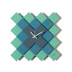 Orologio da parete moderno quadrato con design a mosaico e struttura in metallo