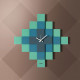 Orologio da parete moderno quadrato con design a mosaico e struttura in metallo