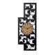 Orologio da parete moderno in metallo con decoro geometrico verticale