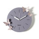 Orologio da parete in metallo con farfalle decorative