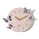 Orologio da parete in metallo con farfalle decorative