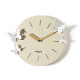 Orologio da parete in metallo con farfalle decorative