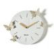 Orologio da parete in metallo con farfalle decorative