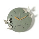 Orologio da parete in metallo con farfalle decorative