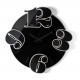 Orologio da parete in metallo con quadrante in vetro di design