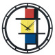 Orologio da parete moderno in metallo dal design geometrico e colorato