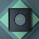 Orologio da parete compatto in metallo con design geometrico e stile moderno