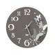 Orologio da parete rotondo in metallo con farfalle decorative