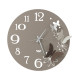 Orologio da parete rotondo in metallo con farfalle decorative
