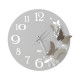Orologio da parete rotondo in metallo con farfalle decorative