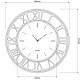Orologio da parete rotondo grande in metallo con quadrante in vetro specchiato