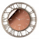Orologio da parete rotondo grande in metallo con quadrante in vetro specchiato