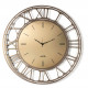 Orologio da parete rotondo grande in metallo con quadrante in vetro specchiato
