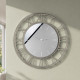 Orologio da parete rotondo grande in metallo con quadrante in vetro specchiato