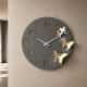 Orologio da parete rotondo in metallo con farfalle decorative