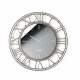 Orologio da parete rotondo in metallo con quadrante in vetro specchiato