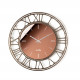 Orologio da parete rotondo in metallo con quadrante in vetro specchiato