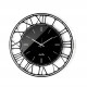 Orologio da parete rotondo in metallo con quadrante in vetro specchiato