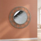 Orologio da parete rotondo in metallo con quadrante in vetro specchiato