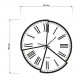 Orologio da parete rotondo in metallo con quadrante in vetro specchiato