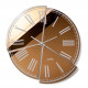 Orologio da parete rotondo in metallo con quadrante in vetro specchiato
