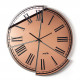Orologio da parete rotondo in metallo con quadrante in vetro specchiato