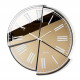 Orologio da parete rotondo in metallo con quadrante in vetro specchiato