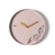 Orologio da parete rotondo in metallo con decoro moderno con foglia