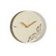 Orologio da parete rotondo in metallo con decoro moderno con foglia