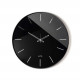 Orologio da parete rotondo piccolo in metallo con quadrante in vetro di design