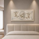 Capezzale con Maternità in rilievo decori materici e foglia argento 120x60