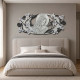 Capezzale in legno la maternità in rilievo e dettagli in foglia argento 155x65