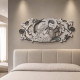 Capezzale la sacra famiglia in rilievo e dettagli in legno foglia argento 155x65