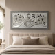 Capezzale moderno materico Sacra Famiglia in rilievo con foglia argento 120x60