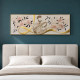Capezzale Sacra Famiglia in rilievo decori resina e foglia oro 155x65