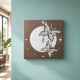 Orologio da parete a tema Farfalle in rilievo decori materici e glitter argento