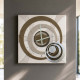 Orologio da parete moderno in rilievo decori materici e foglia argento "Astral"