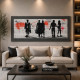 Pannello a tema figurativo in legno dettagli argento e effetto rilievo 120X60