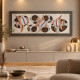 Pannello in legno con raffigurazione marina in rilievo in stile moderno 155x65