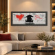 Pannello tema figurativo in legno effetto rilievo e dettagli argento 155X65