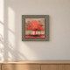 Quadretto con paesaggio in rilievo moderno in legno dettagli in argento 35x35