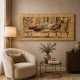 Quadro con cornice dorata moderna decori materici e dettagli glitterati 156x86