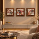 Quadro con tema floreale effetto rilievo moderno con dettagli in argento 140x40